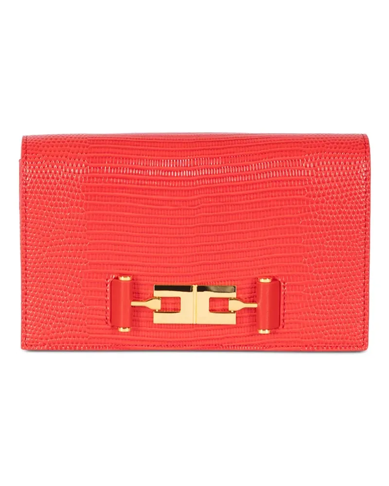 Elisabetta Franchi Schultertasche mit Eidechsen-Effekt - Rot Rot