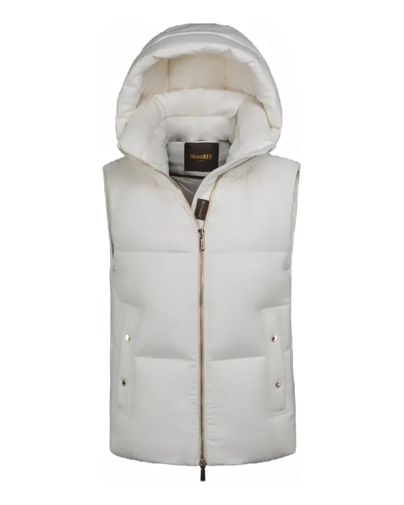MOORER Fuente-Ba1 detachable-hood padded gilet - Weiß Weiß