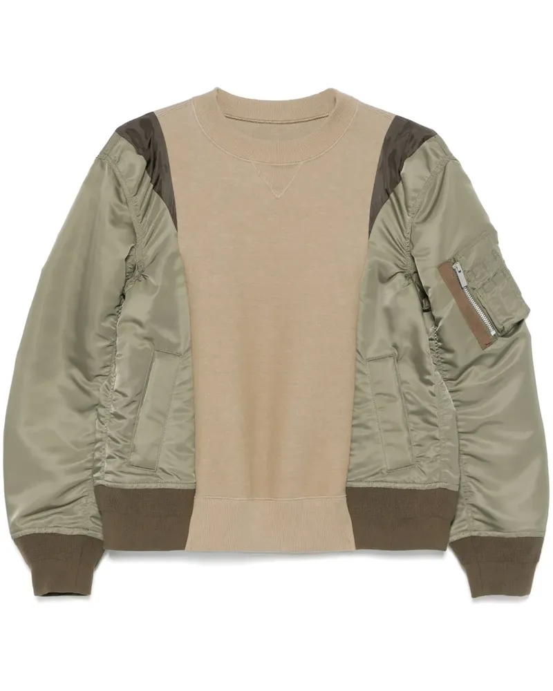 Sacai Sweatshirt mit Einsatz - Grün Grün