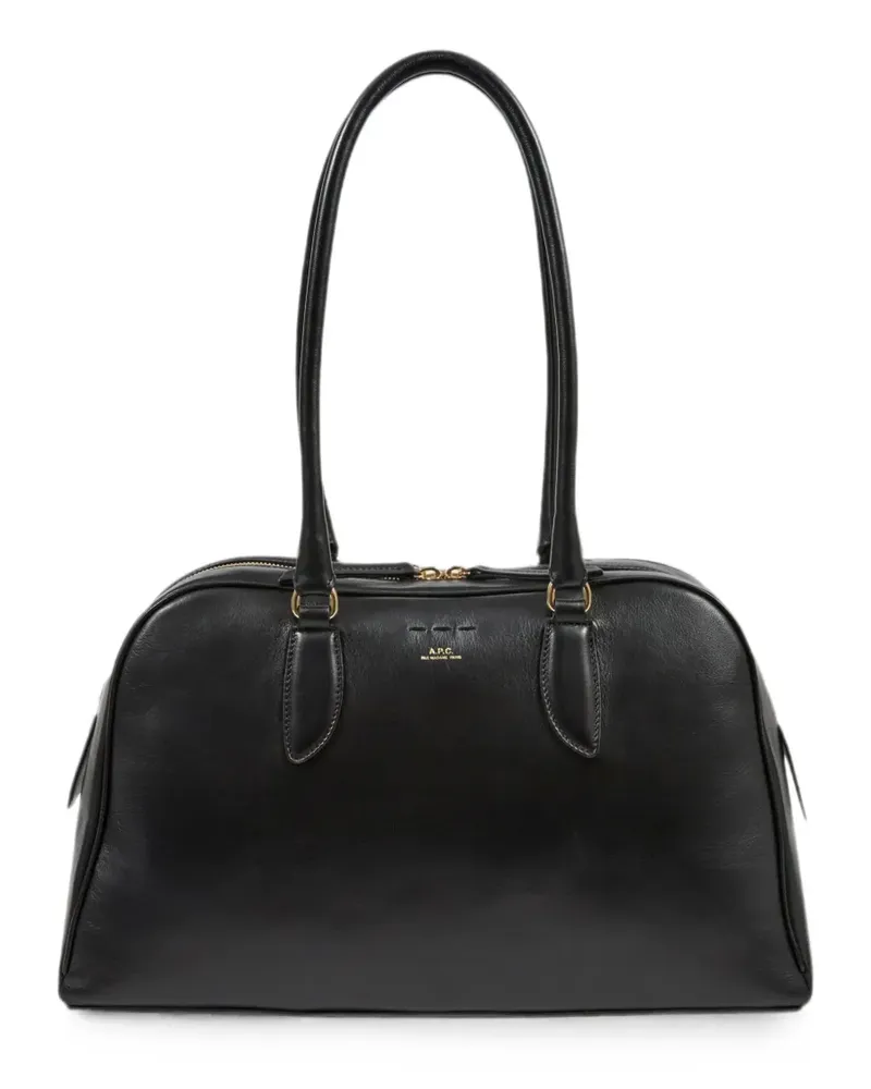 A.P.C. Schultertasche mit Logo-Print - Schwarz Schwarz