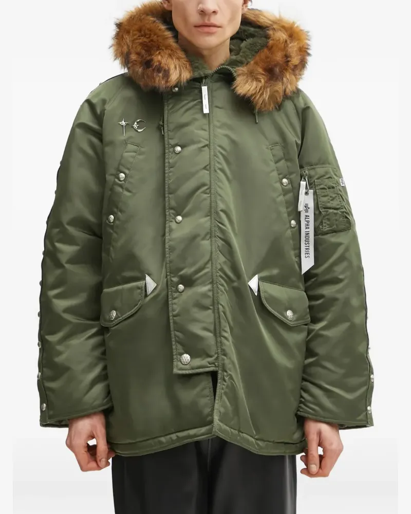 Alpha Industries x Thug Club hooded stud-embellished jacket - Grün Grün