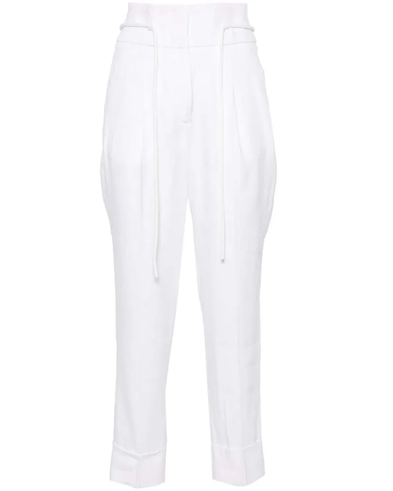 Peserico Cropped-Hose mit Falten - Weiß Weiß