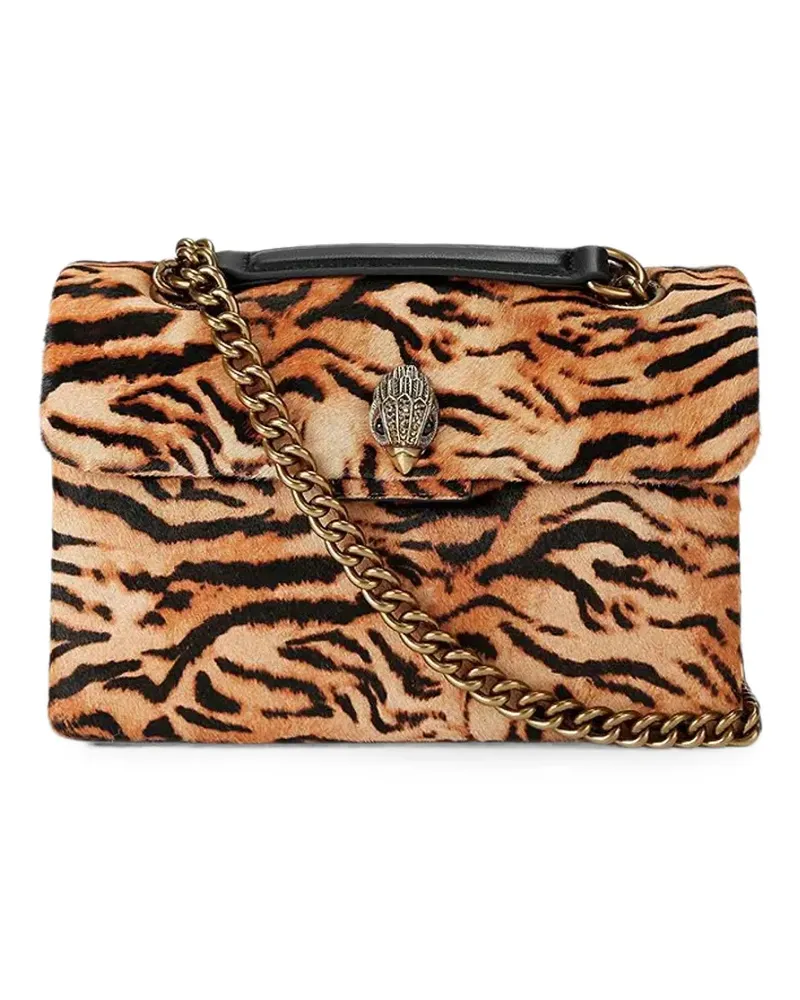 Kurt Geiger Kensington Schultertasche mit Tiger-Print - Braun Braun
