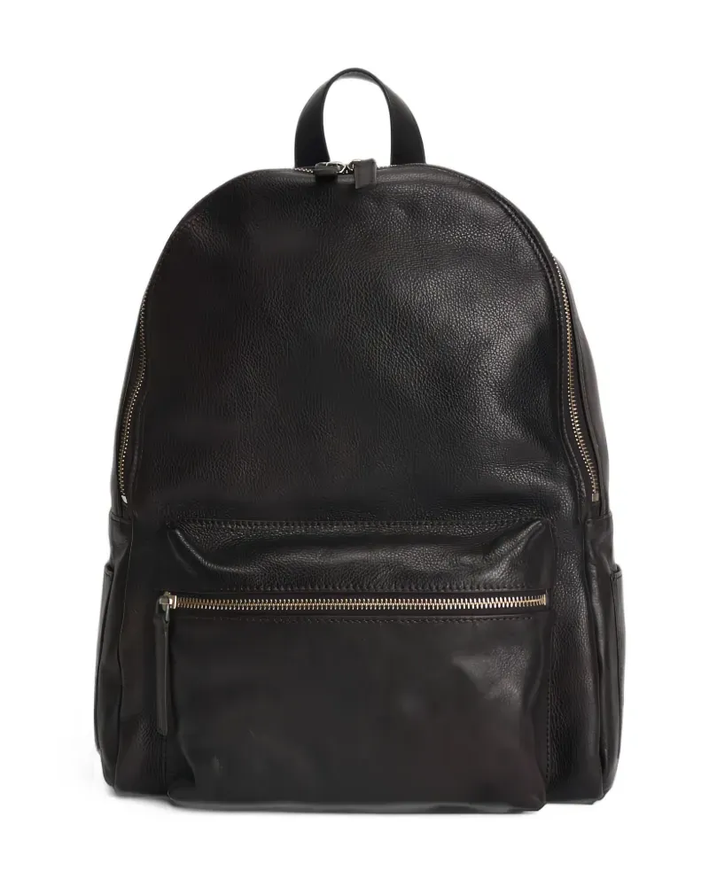 Orciani Liberty grained leather backpack - Braun Braun