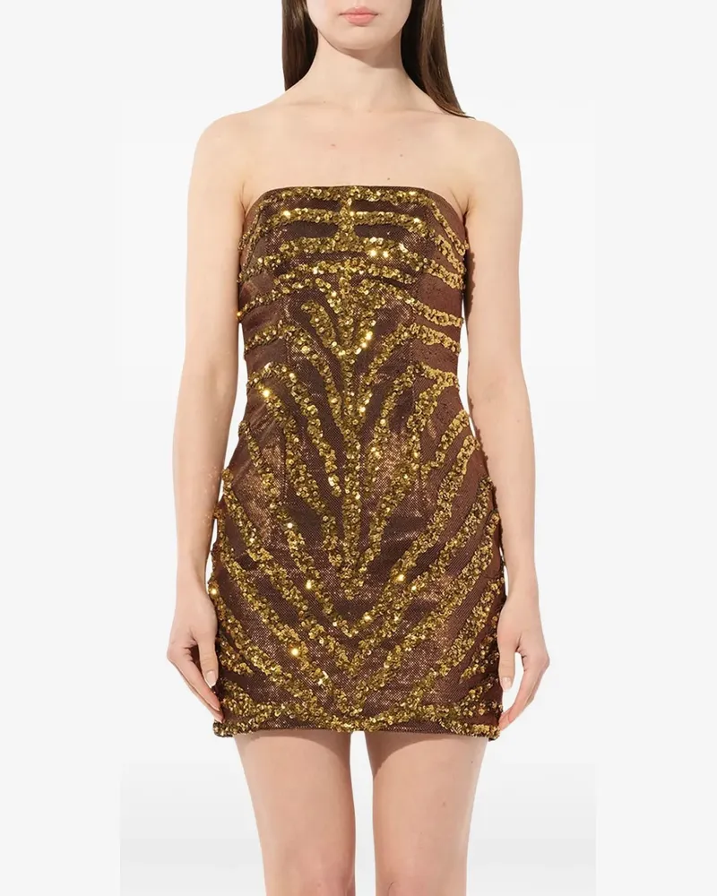 Balmain sequin-embellished strapless dress - Braun Braun