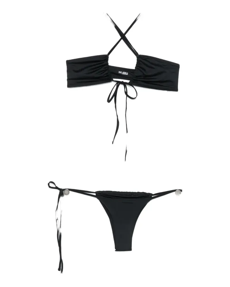 ATTICO halterneck side-tie bikini - Schwarz Schwarz