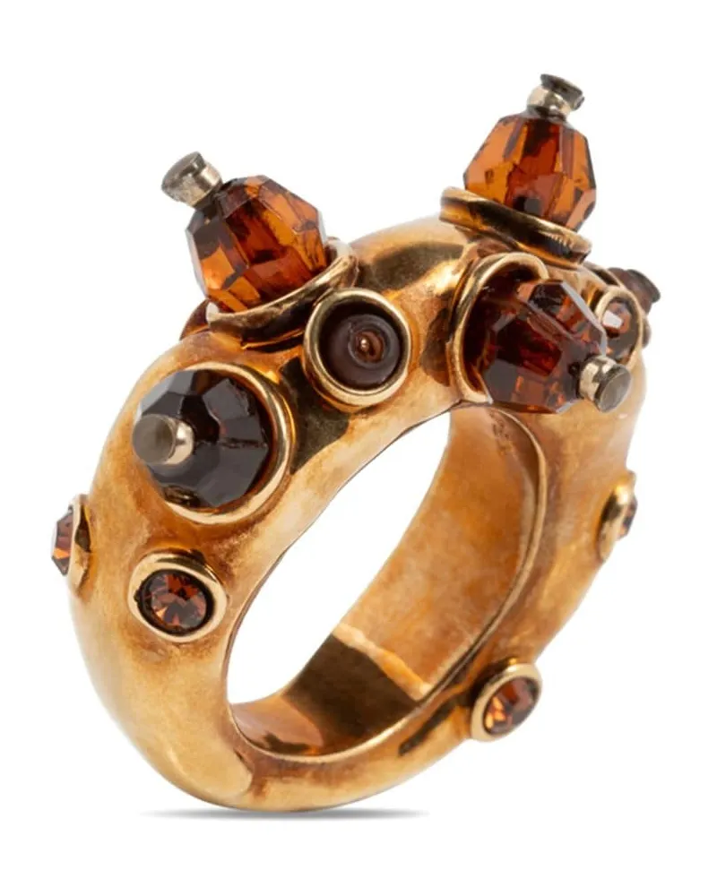 Dries van Noten Ring mit Schmucksteinen - Gold Gold
