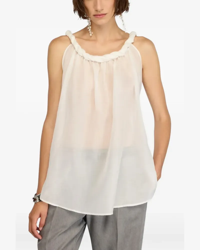 Semicouture Paulene twisted-neckline sleeveless top - Weiß Weiß