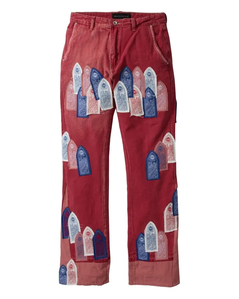 WHO DECIDES WAR Patched Arch Jeans - Rot Rot