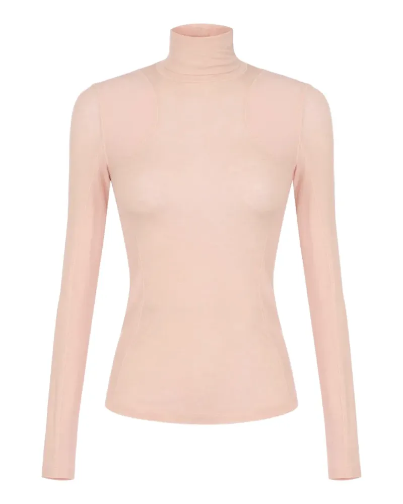 Elisabetta Franchi Rollkragenoberteil aus leichtem Jersey - Nude Nude