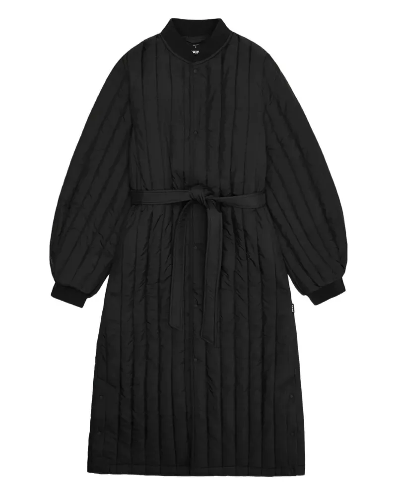 RAINS quilted belted coat - Schwarz Schwarz