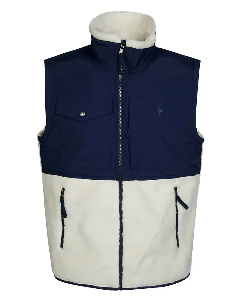 Ralph Lauren Zweifarbige Weste mit Polo Pony - Weiß Weiß