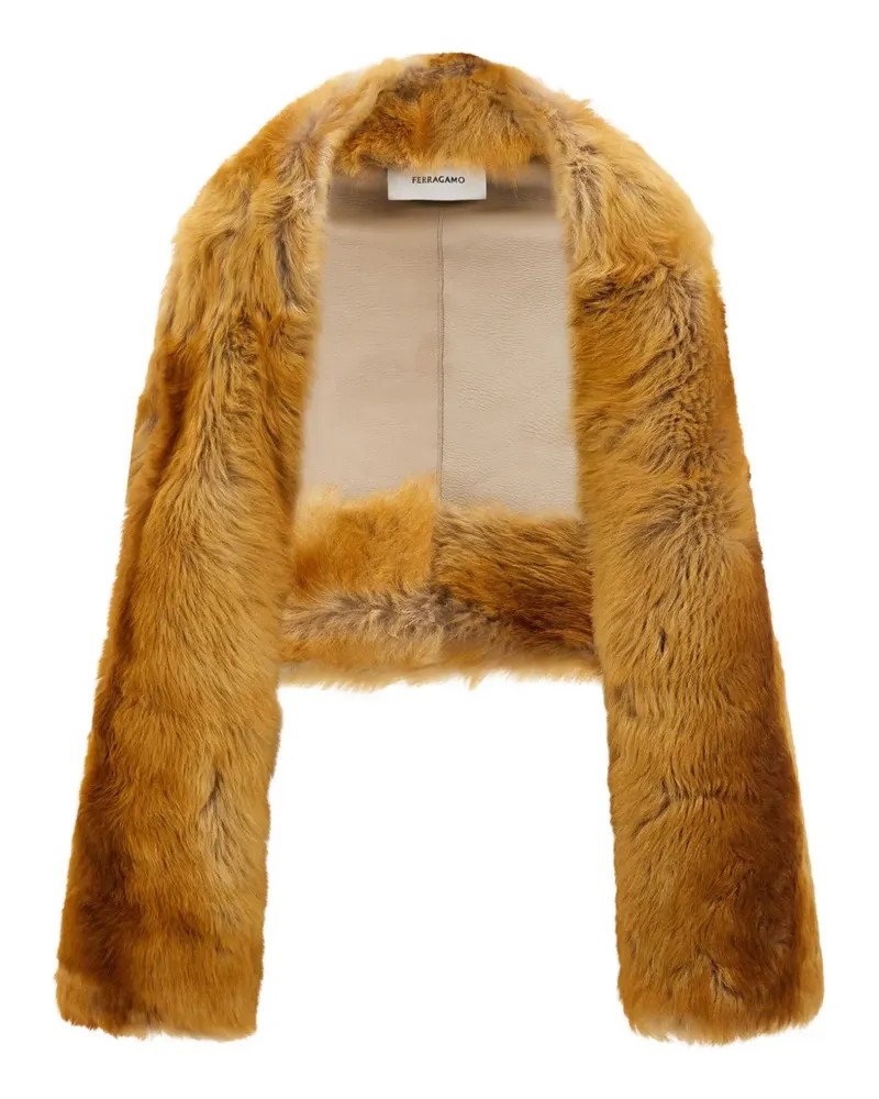Ferragamo Bolero aus Shearling - Nude Nude