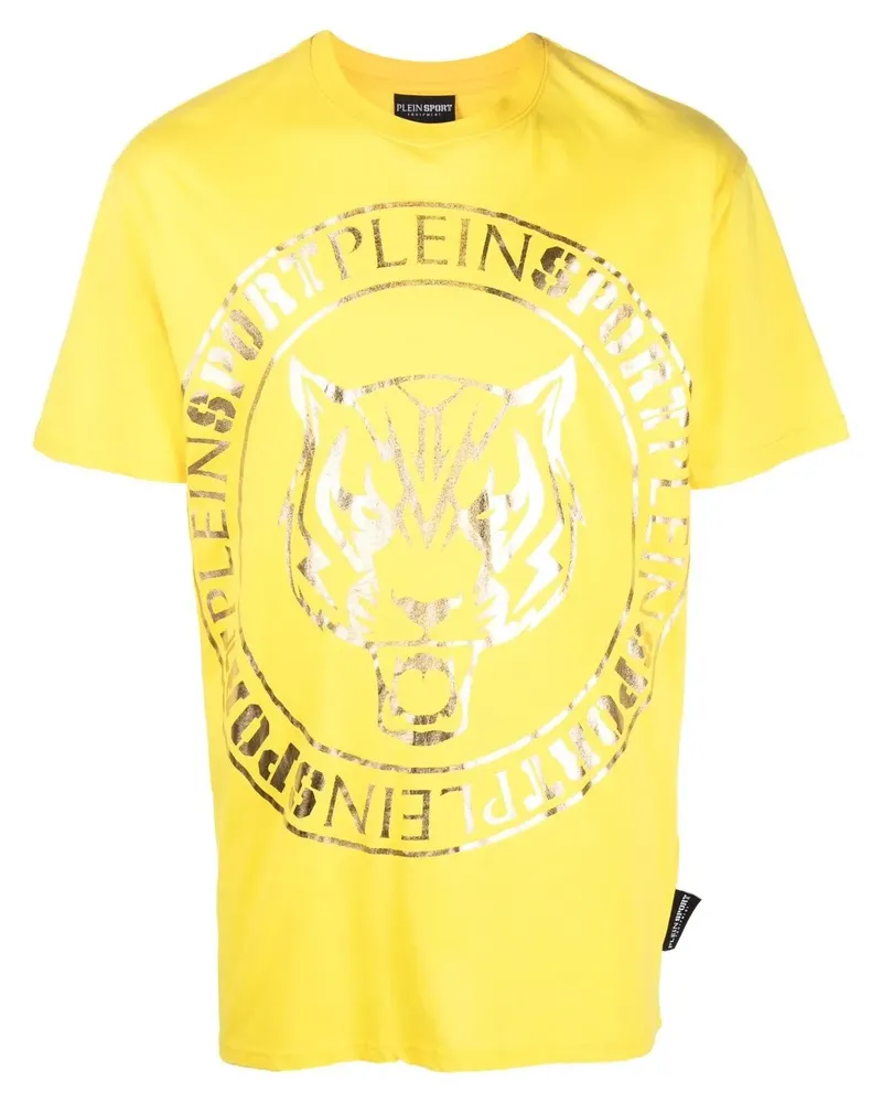 Philipp Plein T-Shirt mit Tigerkopf-Print - Gelb Gelb
