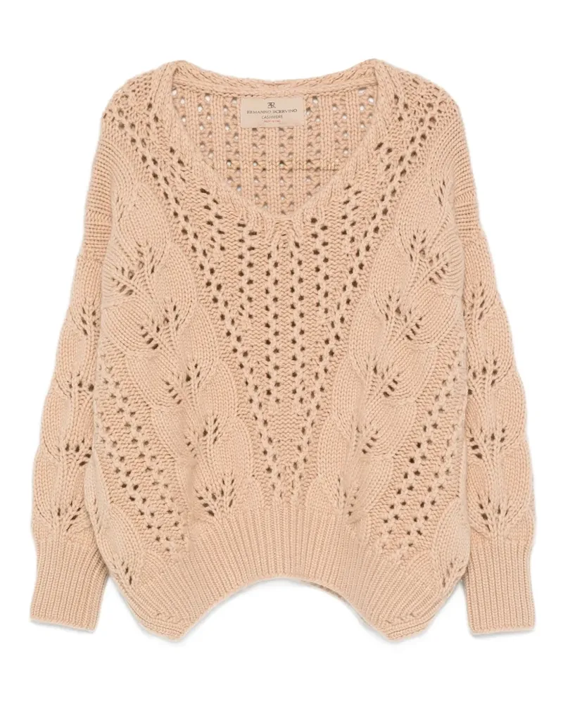 Ermanno Scervino Pullover mit Lochstrickmuster - Nude Nude