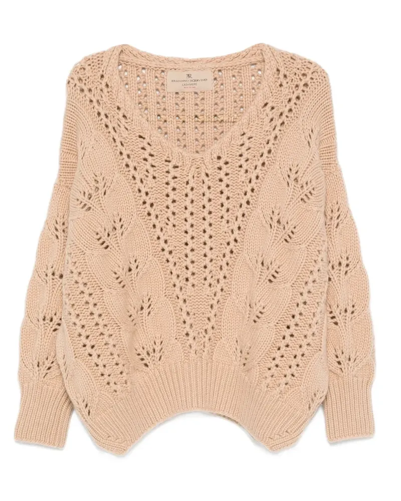 Ermanno Scervino Pullover mit Lochstrickmuster - Nude Nude