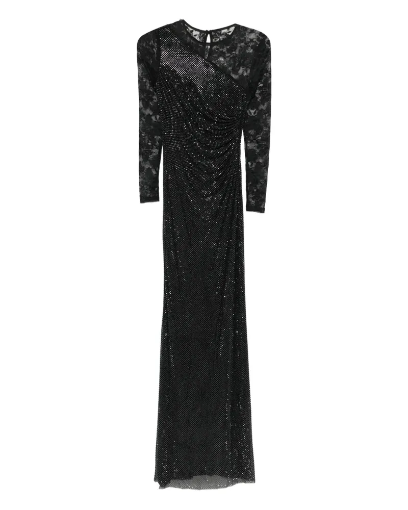Self-Portrait Kleid mit Strass - Schwarz Schwarz