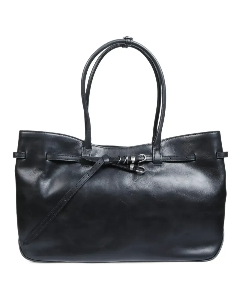 Marge Sherwood Großer Grandma Tote Bag mit Schnallenriemen - Schwarz Schwarz