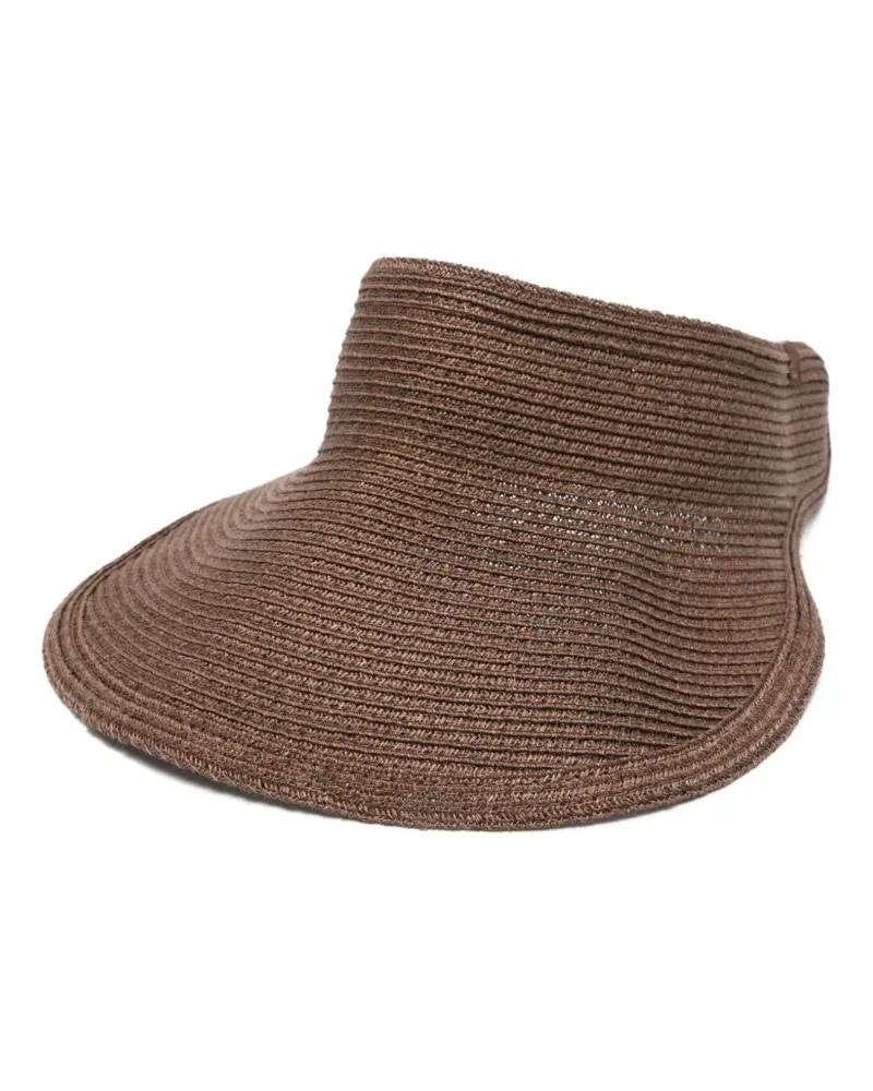 Borsalino Jasmine logo-plaque woven visor - Braun Braun