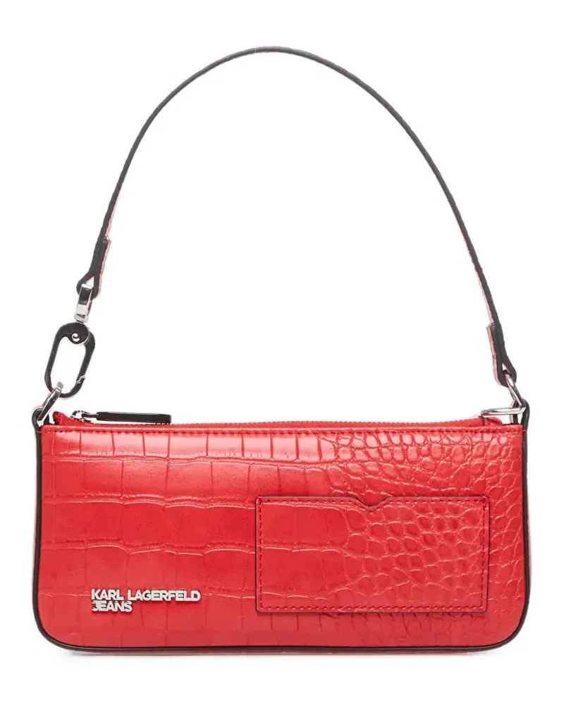 Karl Lagerfeld Schultertasche mit Kroko-Effekt - Rot Rot