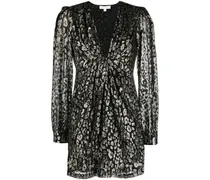 Jacquard-Kleid mit Leopardenmuster - Schwarz