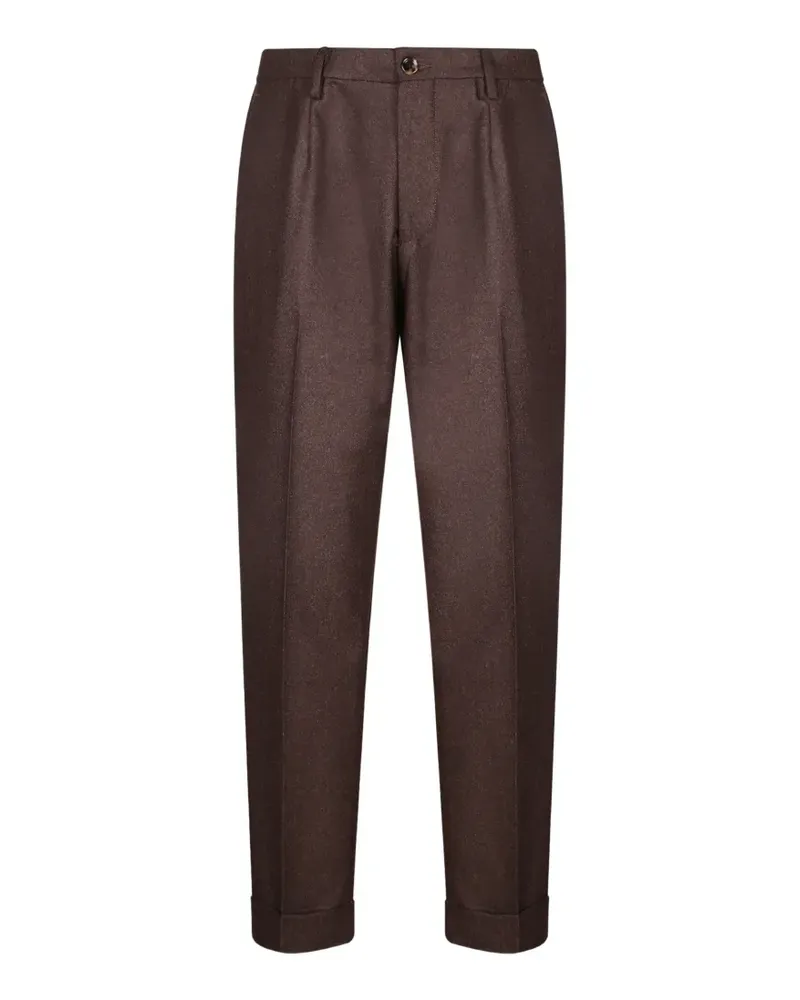 Dell'oglio pleated turn-up trousers - Braun Braun