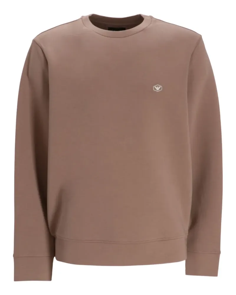 Emporio Armani logo-patch cotton sweatshirt - Nude Nude