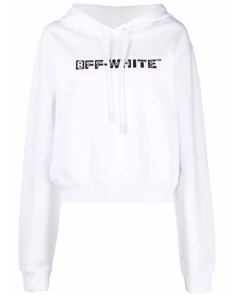 OFF-WHITE Hoodie mit Strass - Weiß Weiß