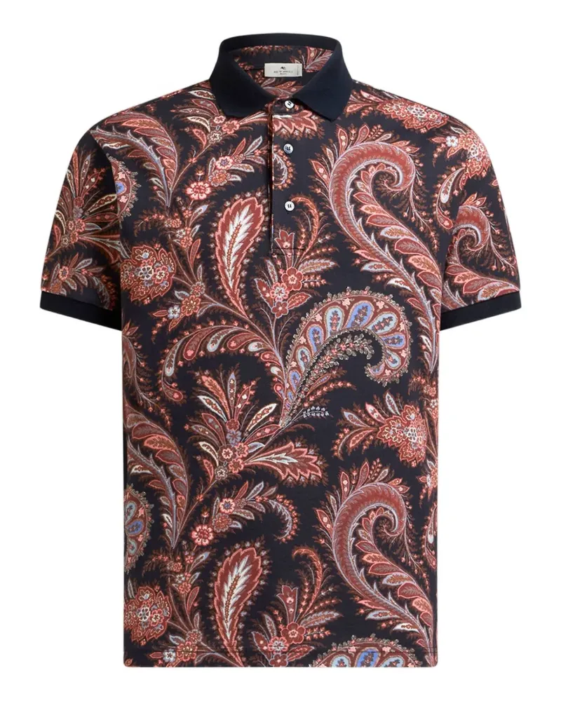 Etro Poloshirt mit Paisley-Print - Schwarz Schwarz