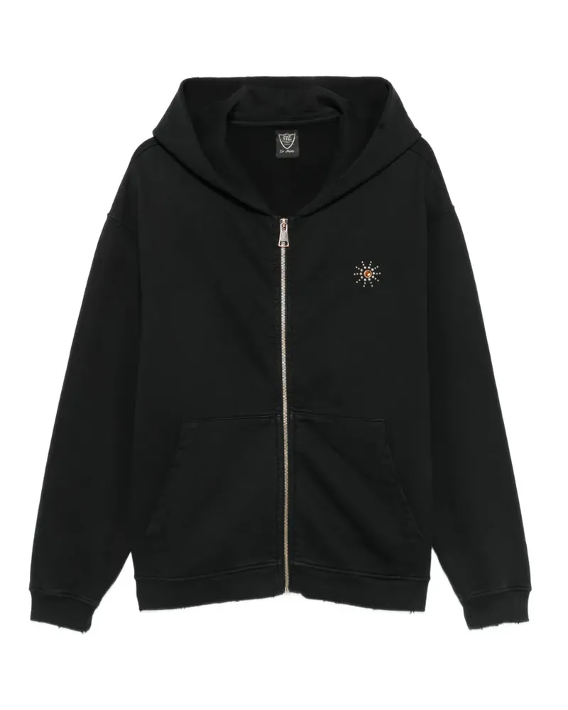HTC Hollywood Trading Company embellished zip-up hoodie - Schwarz Schwarz