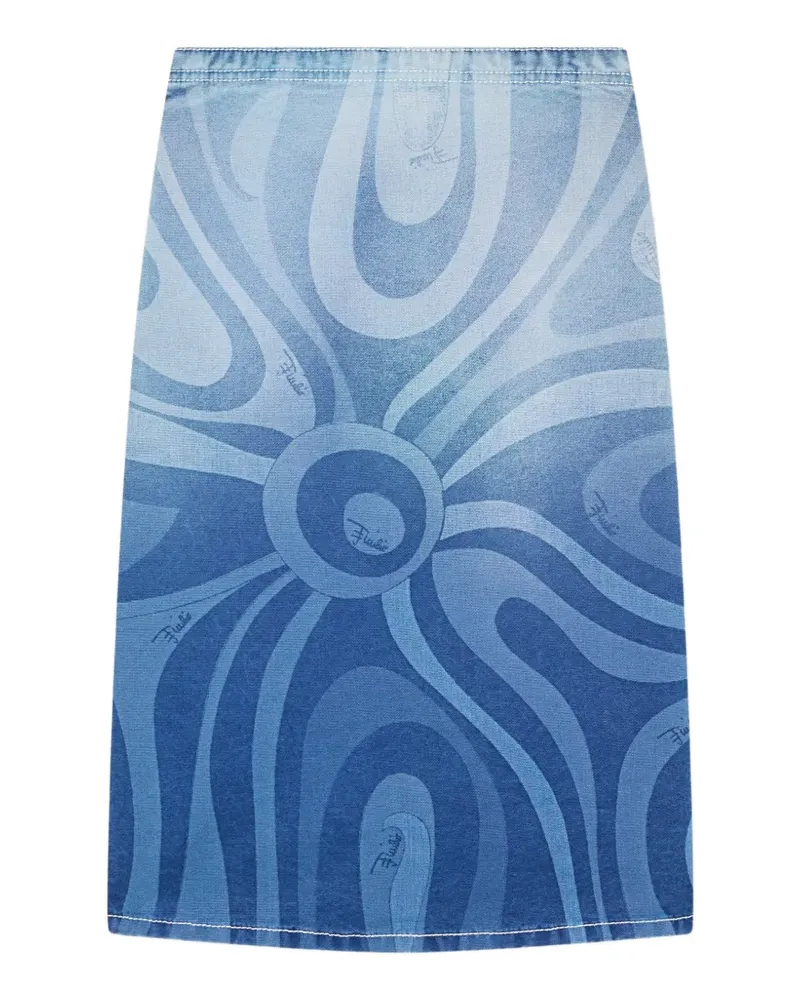 Emilio Pucci Kurzes Jeanskleid mit Marmo-Print - Blau Blau