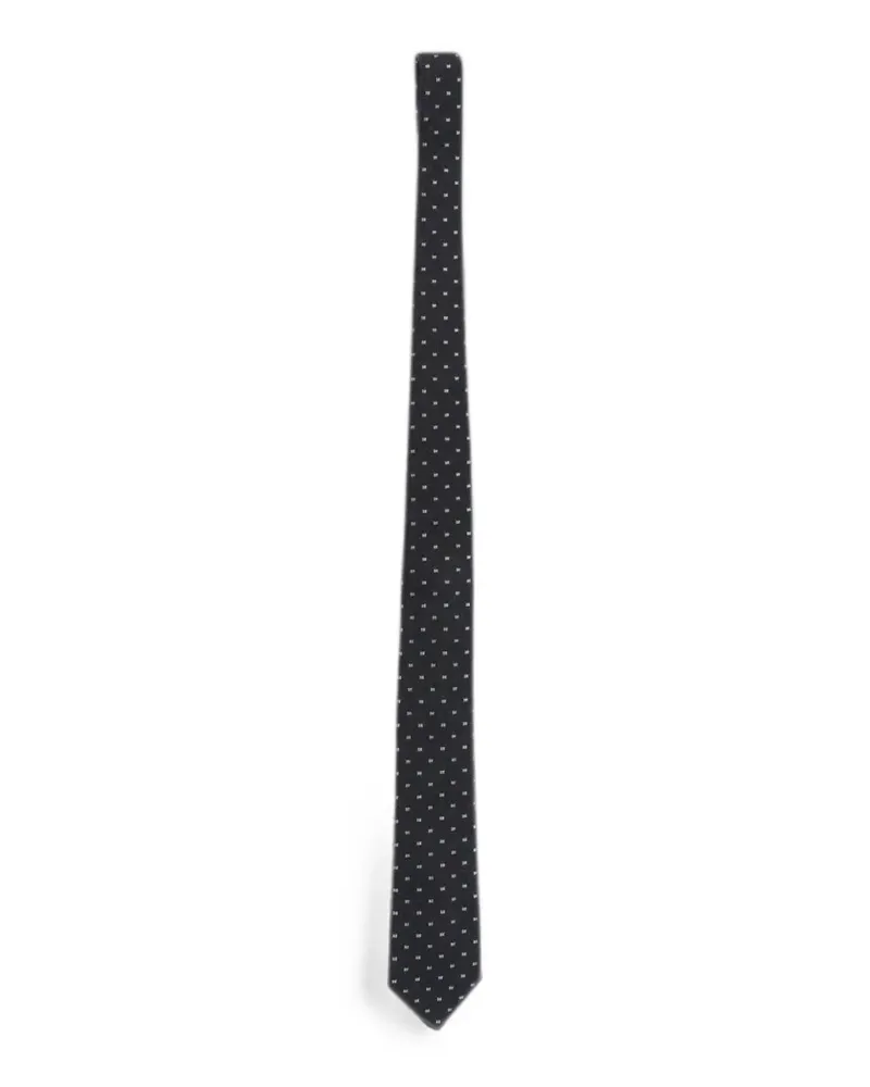 Emporio Armani patterned pointed-tip tie - Schwarz Schwarz