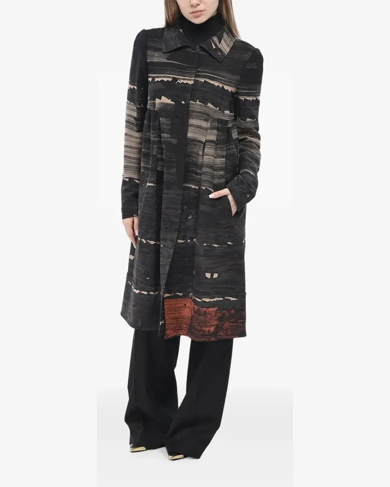 Giambattista Valli printed single-breasted coat - Schwarz Schwarz