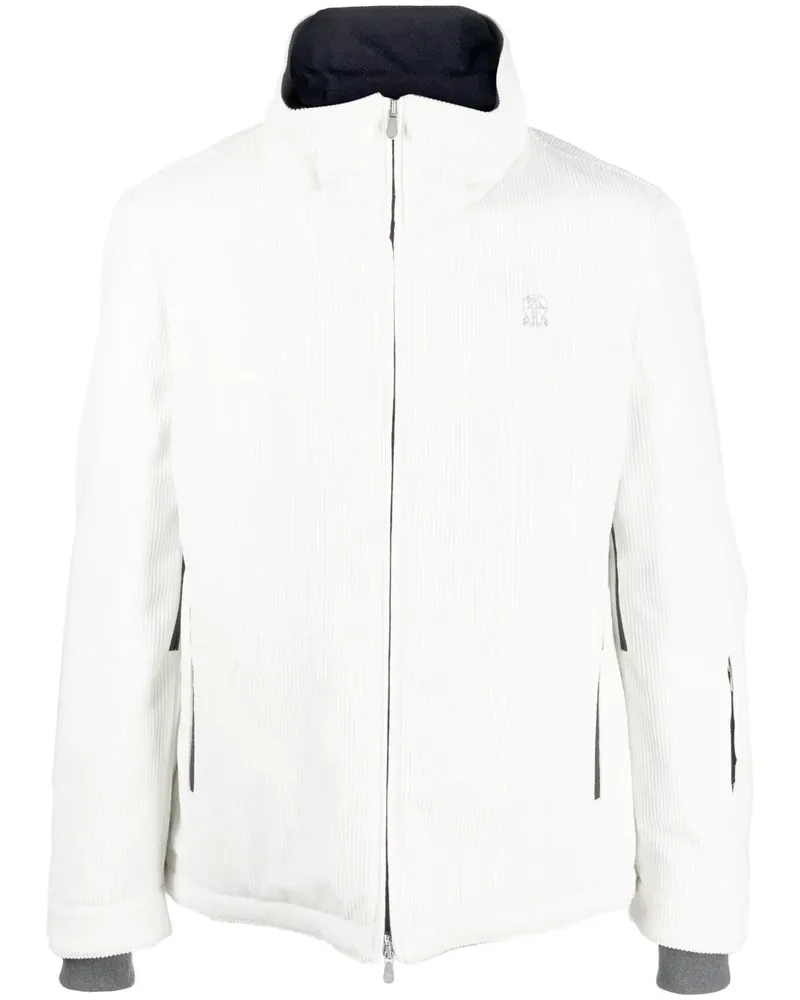 Brunello Cucinelli Cordjacke mit Kapuze - Weiß Weiß