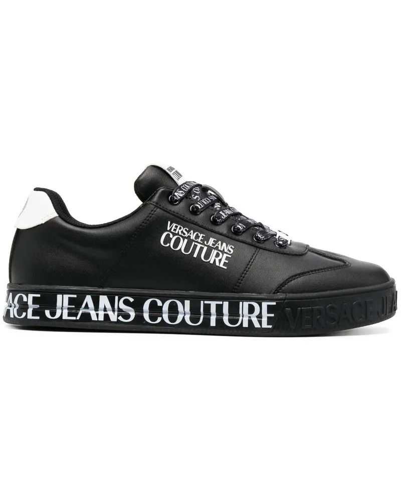 Versace Jeans Sneakers mit Logo-Print - Schwarz Schwarz