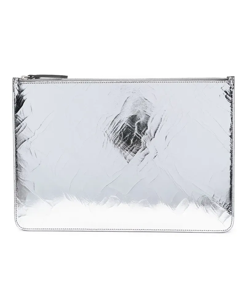 Maison Margiela Clutch mit Ziernähten - Silber Silber