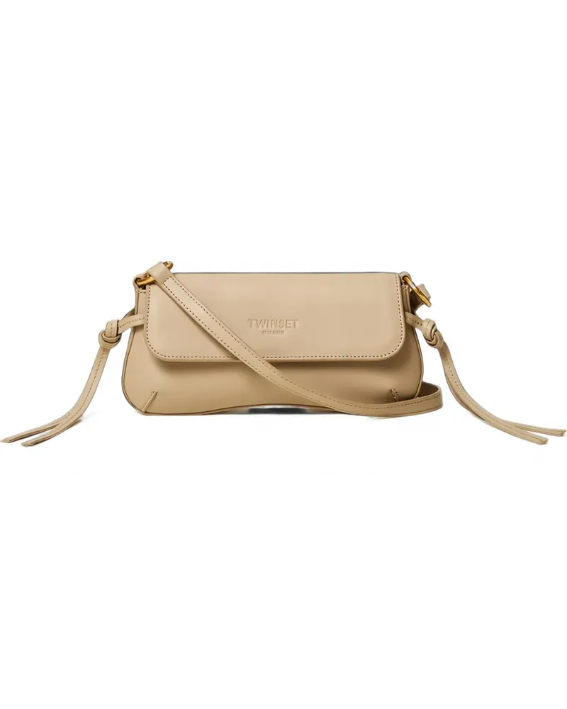 Twin-Set Tote Bag mit Logo-Prägung - Nude Nude
