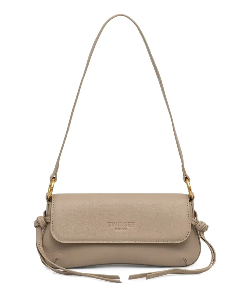 Twin-Set logo-debossed knot-detail tote bag - Nude Nude