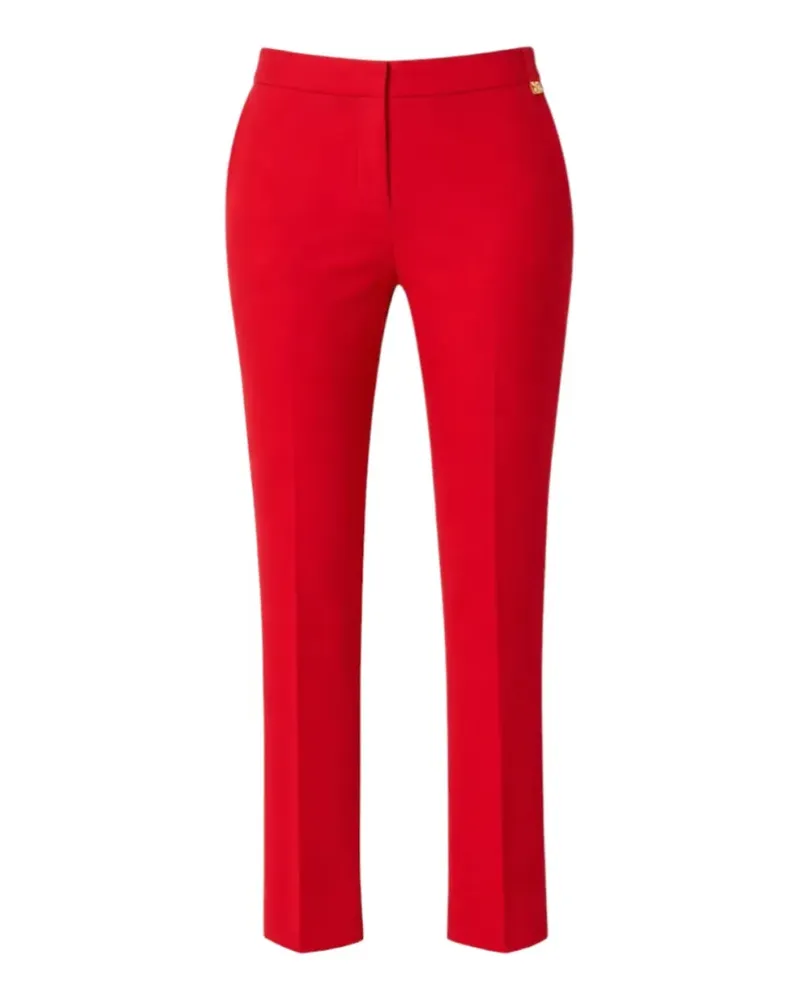 Elisabetta Franchi Pantaloni in crêpe leggero con charm logo Eleganti e raffinati, questi pantaloni in crêpe leggero si distinguono per la linea ad Rot