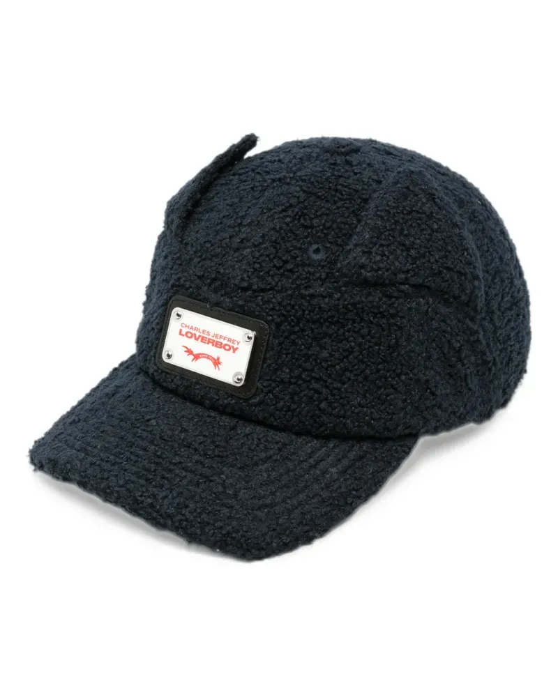 Charles Jeffrey Loverboy ear-detail bouclé baseball cap - Blau Blau