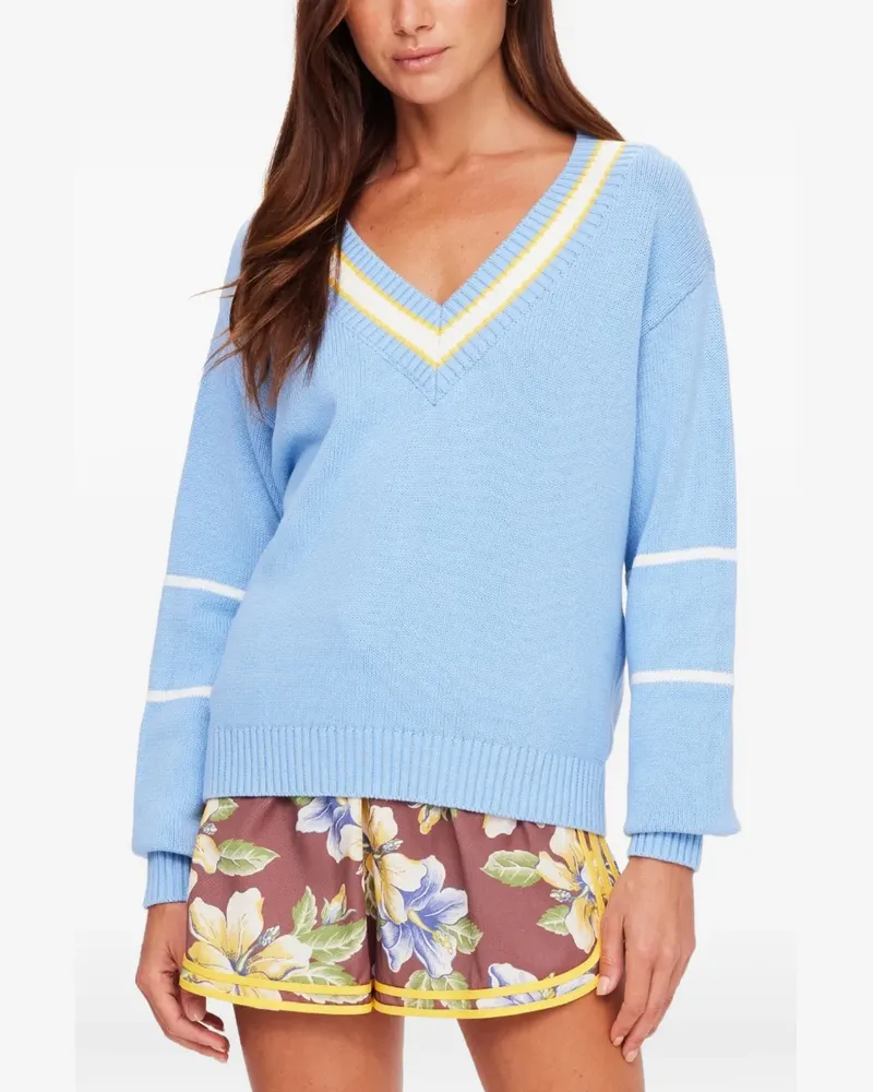 The Upside Rever Josette Pullover mit V-Ausschnitt - Blau Blau