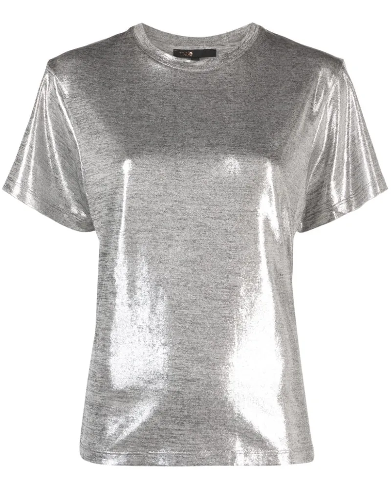 Maje Meliertes T-Shirt - Silber Silber