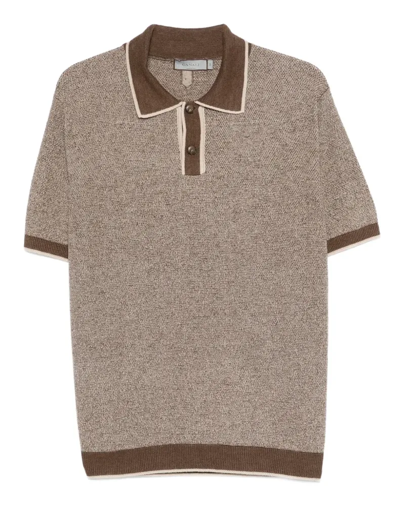 Canali Strukturiertes Poloshirt - Braun Braun
