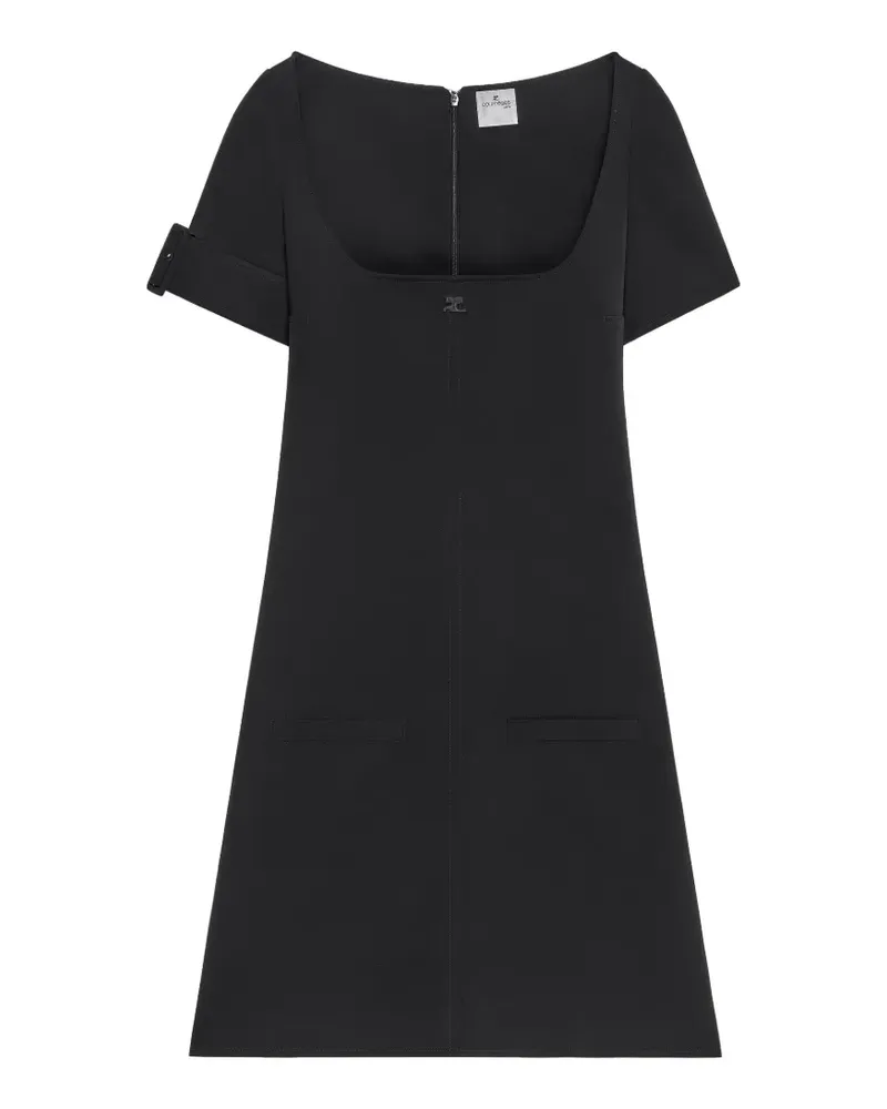 Courrèges A-Linien-Minikleid mit Schnallendetail - Schwarz Schwarz