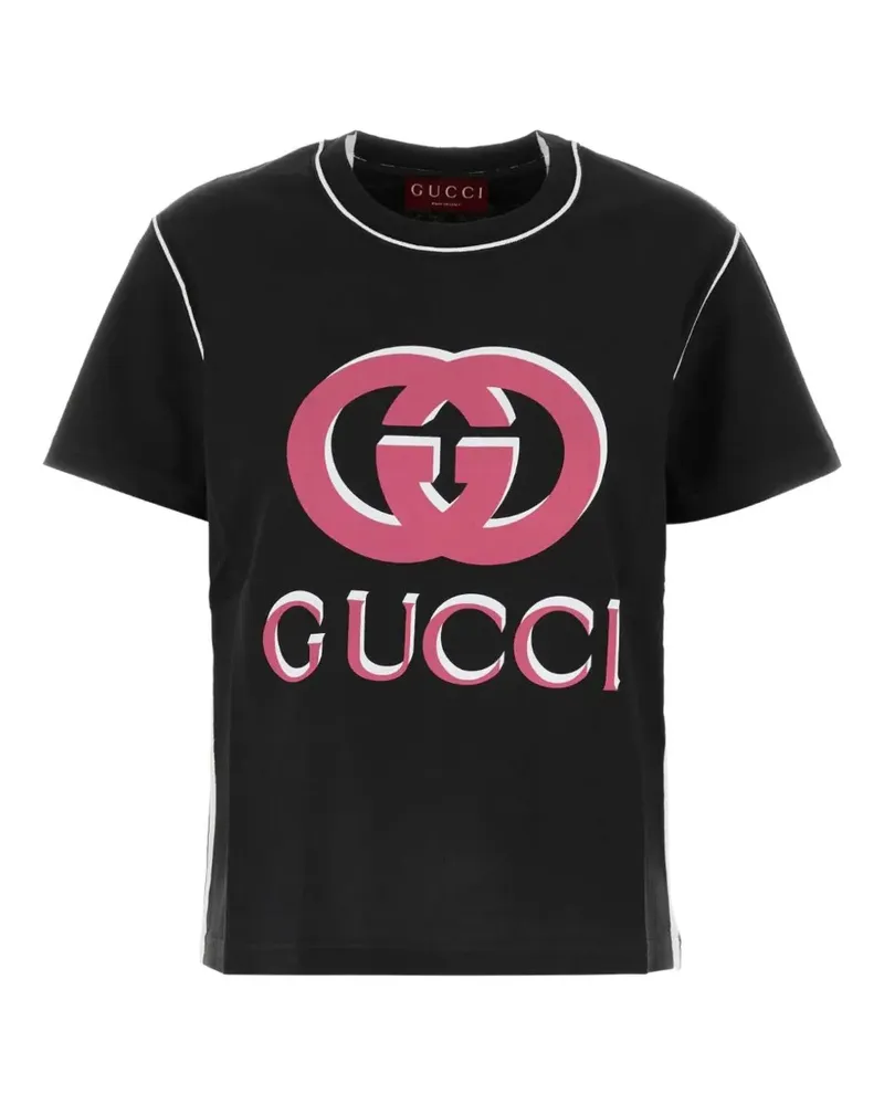 Gucci T-Shirt mit GG-Logo - Schwarz Schwarz