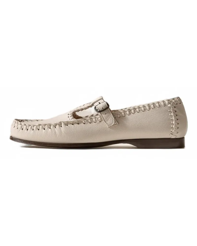 HEREU Alcover braided T-bar shoes - Nude Nude