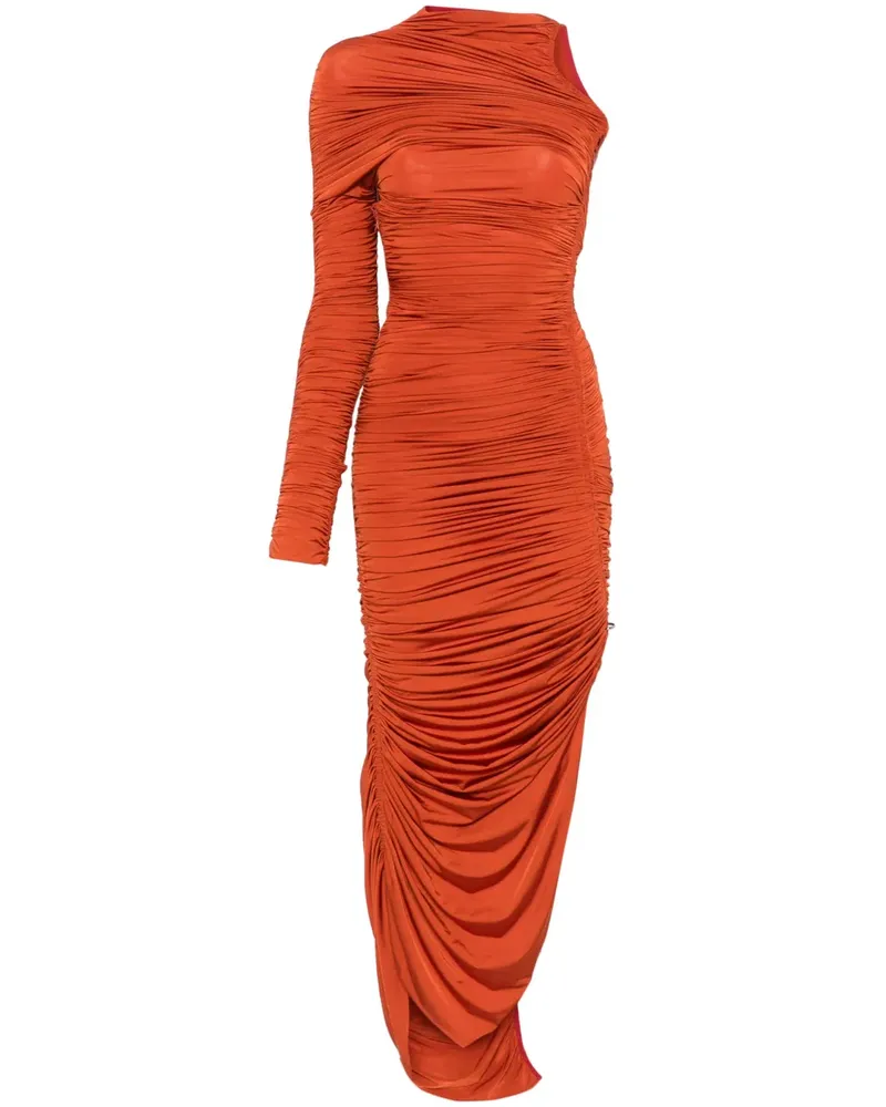 Thierry Mugler Asymmetrisches Midikleid - Orange Orange