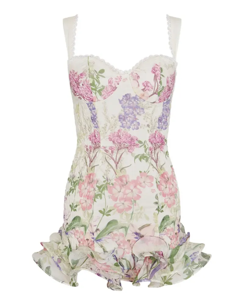 Charo Ruiz Sunil floral-print mini dress - Nude Nude