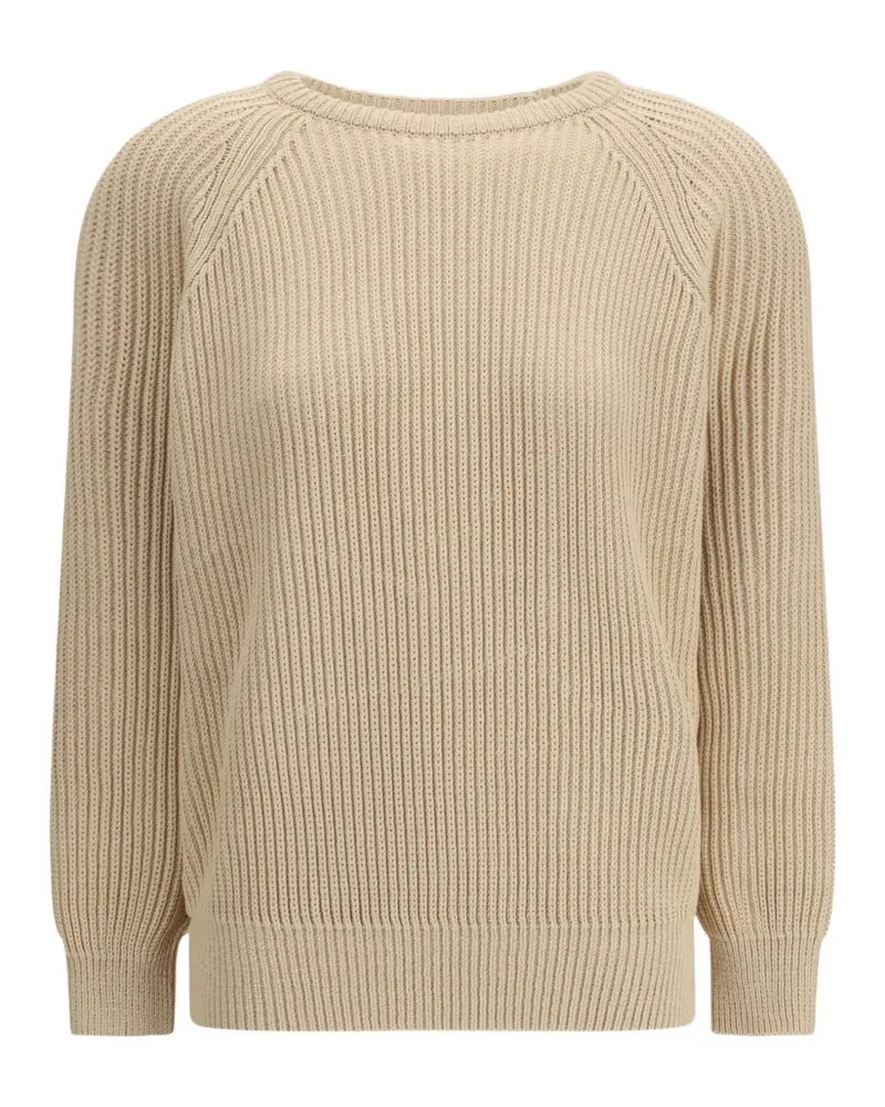Saint Laurent long-sleeve cotton sweater - Nude Nude