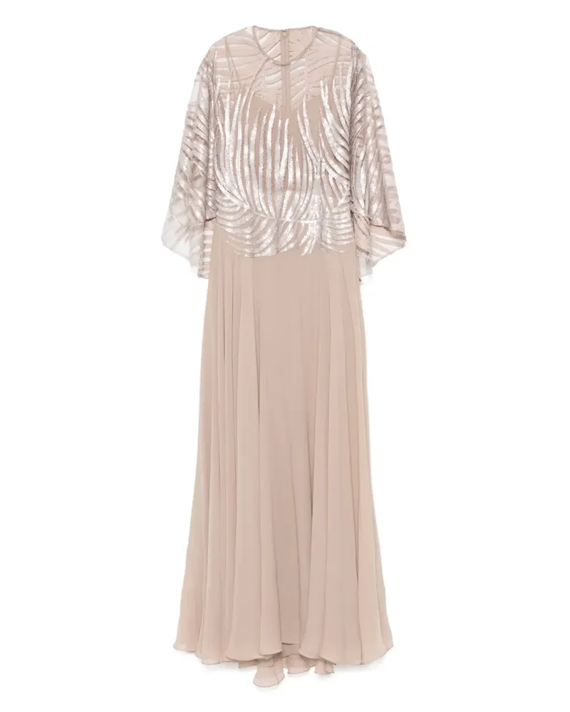 Elie Saab Besticktes Maxikleid - Nude Nude